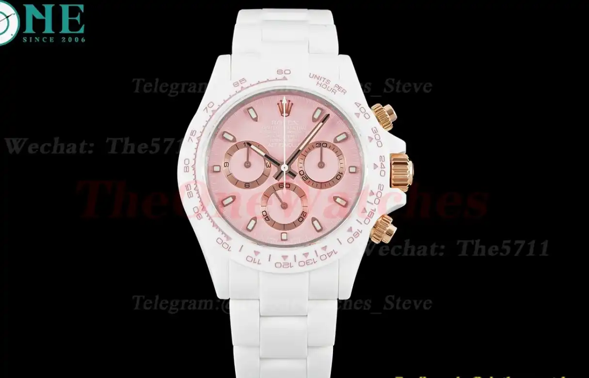 Daytona 40mm Cer Cer Pink Dial NOOB SA4130 Super Clone