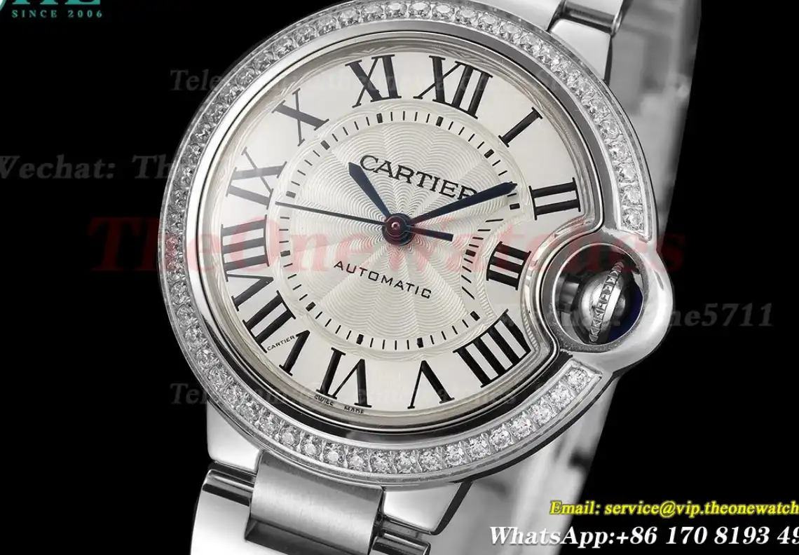 Ballon Bleu De Cartier 33mm SS SS Diamond Bezel GDF NH05