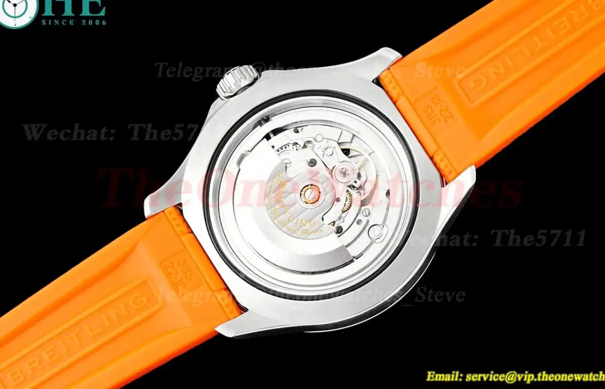 Superocean 42mm SS RU Colorful Dial on Orange Rubber Strap TF A2824