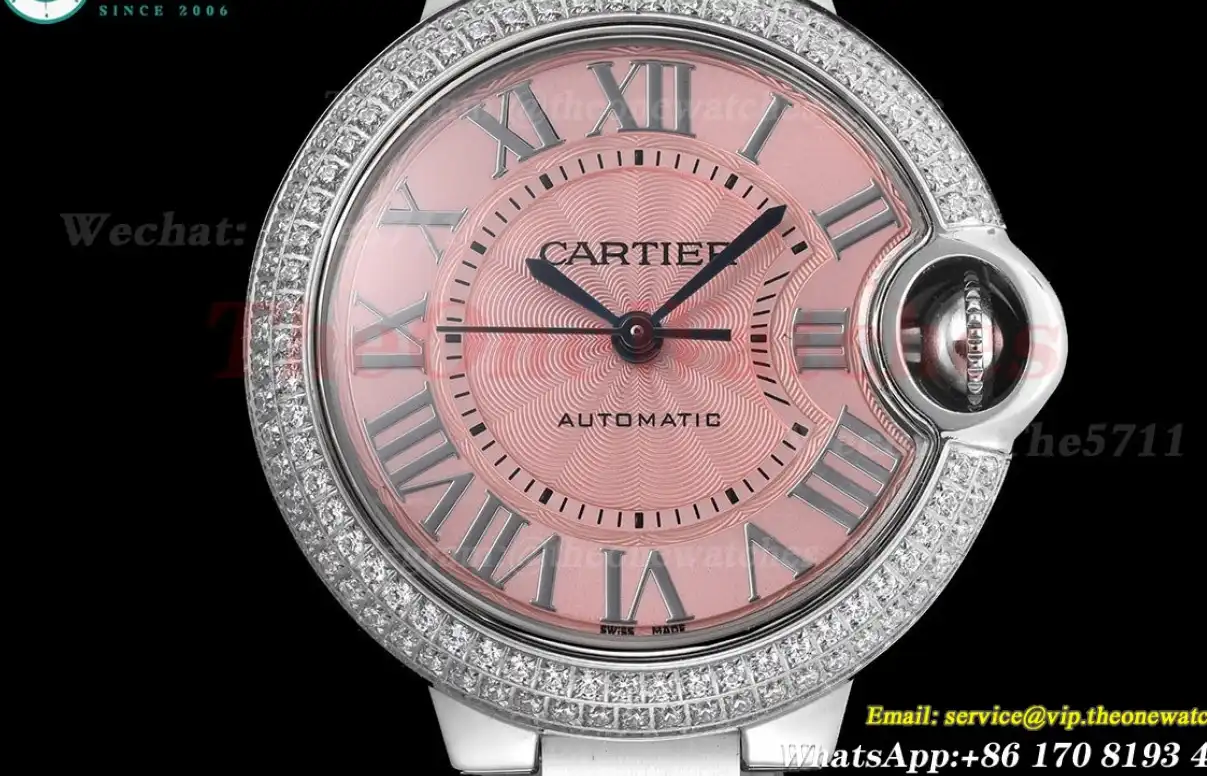 Ballon Bleu De Cartier 33mm SS SS Pink Rmn GDF NH05