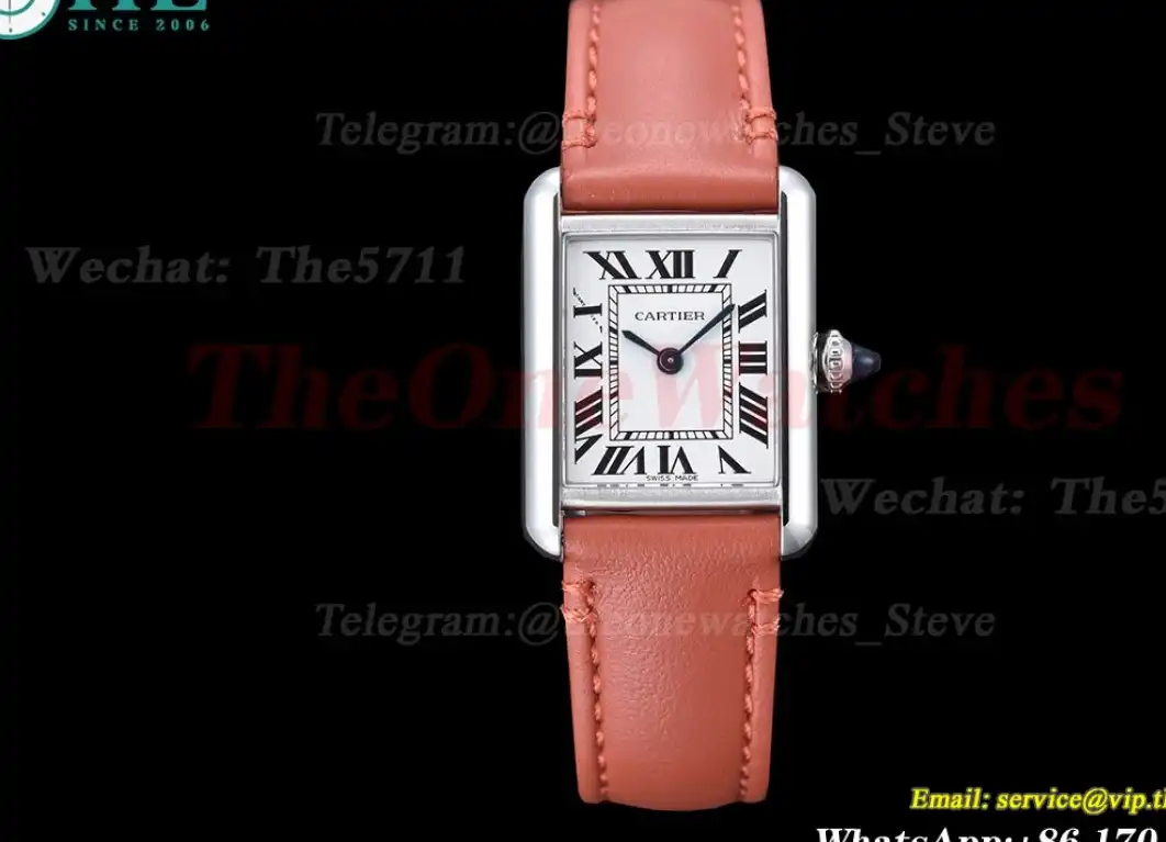 Tank Must Small White dial On Red Leather Strap K11F Quartz