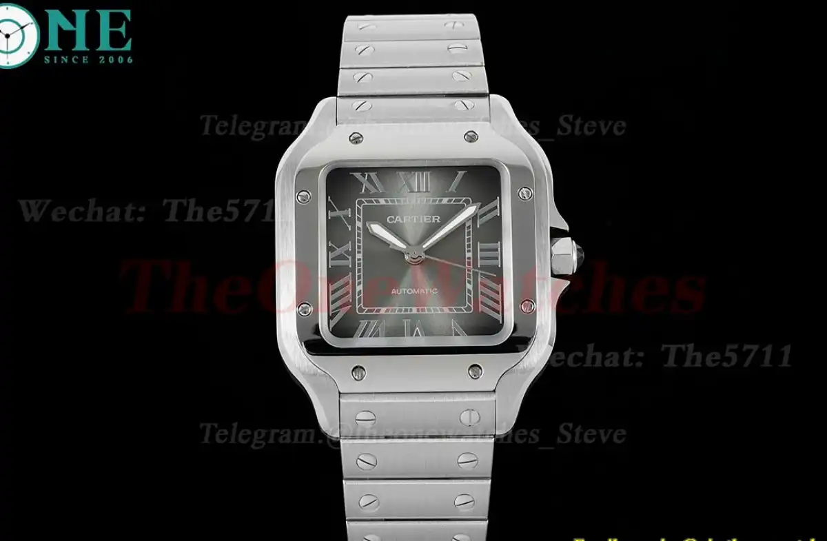 Santos De Cartier 35mm SS SS Grey Dial AF MY9015