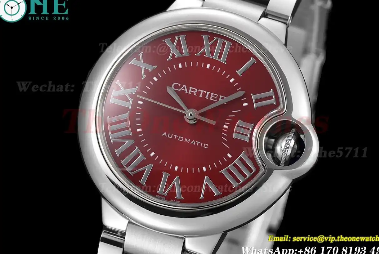 Ballon Bleu De Cartier 33mm SS SS Red Rmn GDF NH05