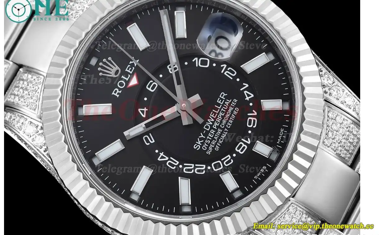 SkyDweller 42mm Diamond Oyster SS SS Black Stk FNF A9001