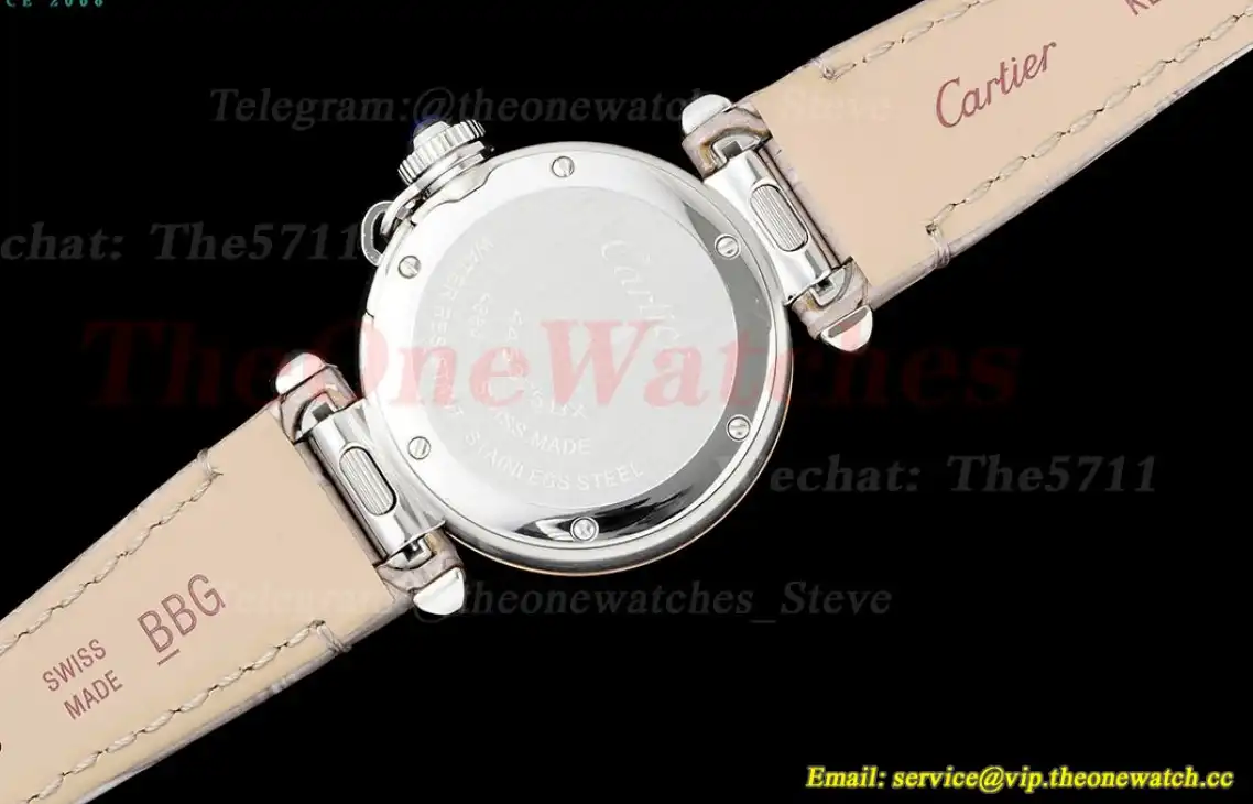 Pasha De Cartier Ladies 30mm Grey RG SS LE White Dial AF Quartz