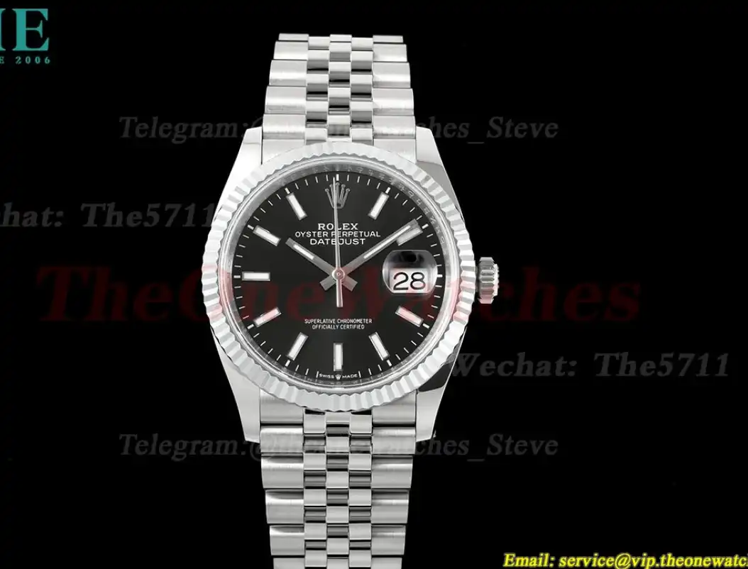 Datejust 126234 36mm Jub SS SS Black Stk JQF VR3235