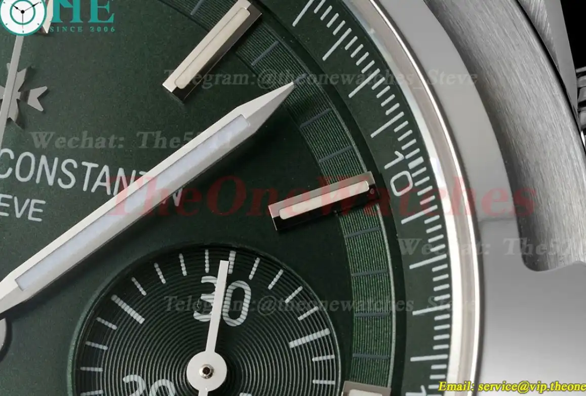 Overseas 5520V 41mm SS SS Green Dial 8F A7750 Mod