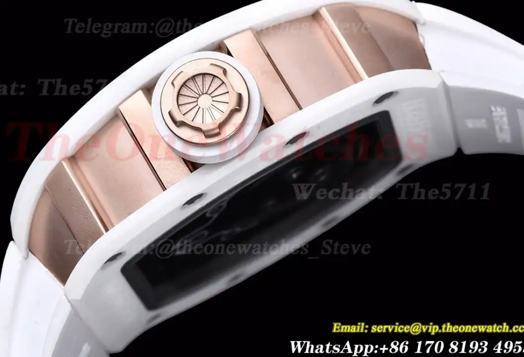 RM52-01 Cer RU On White Rubber Strap Real Tourbillon YSF