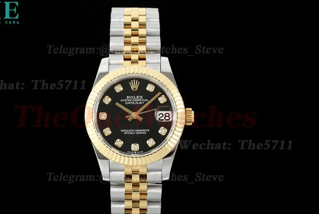 Datejust 178313 31mm Jub YG SS Black Dia GMF A2824