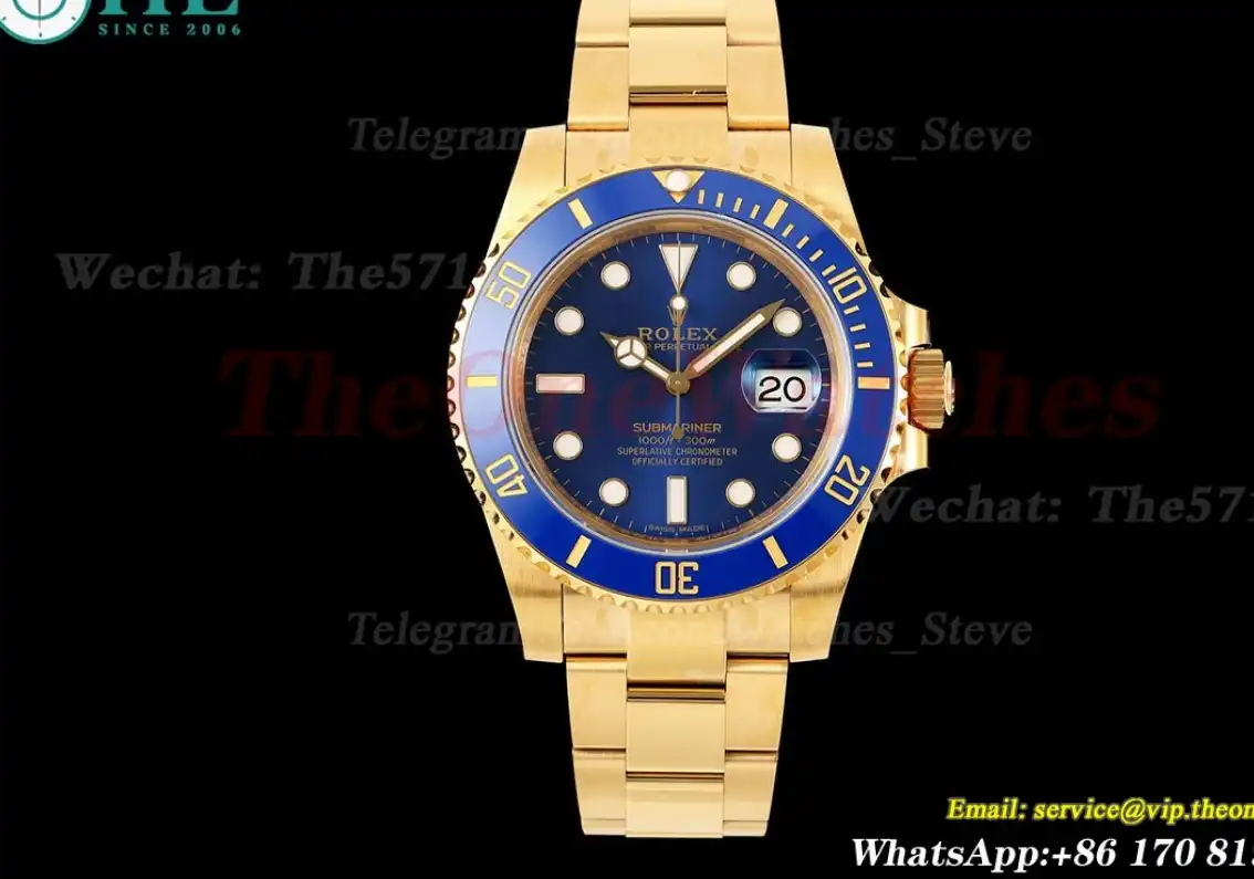 Submariner 116618LB 40mm 904L YG YG Blue Dial VSF VS3135