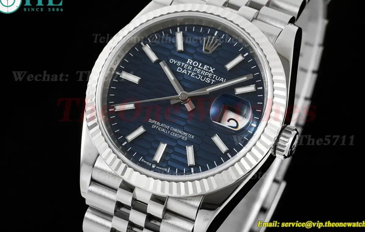 Datejust 126234 36mm Jub SS SS Blue Textured Dial VSF VS3235