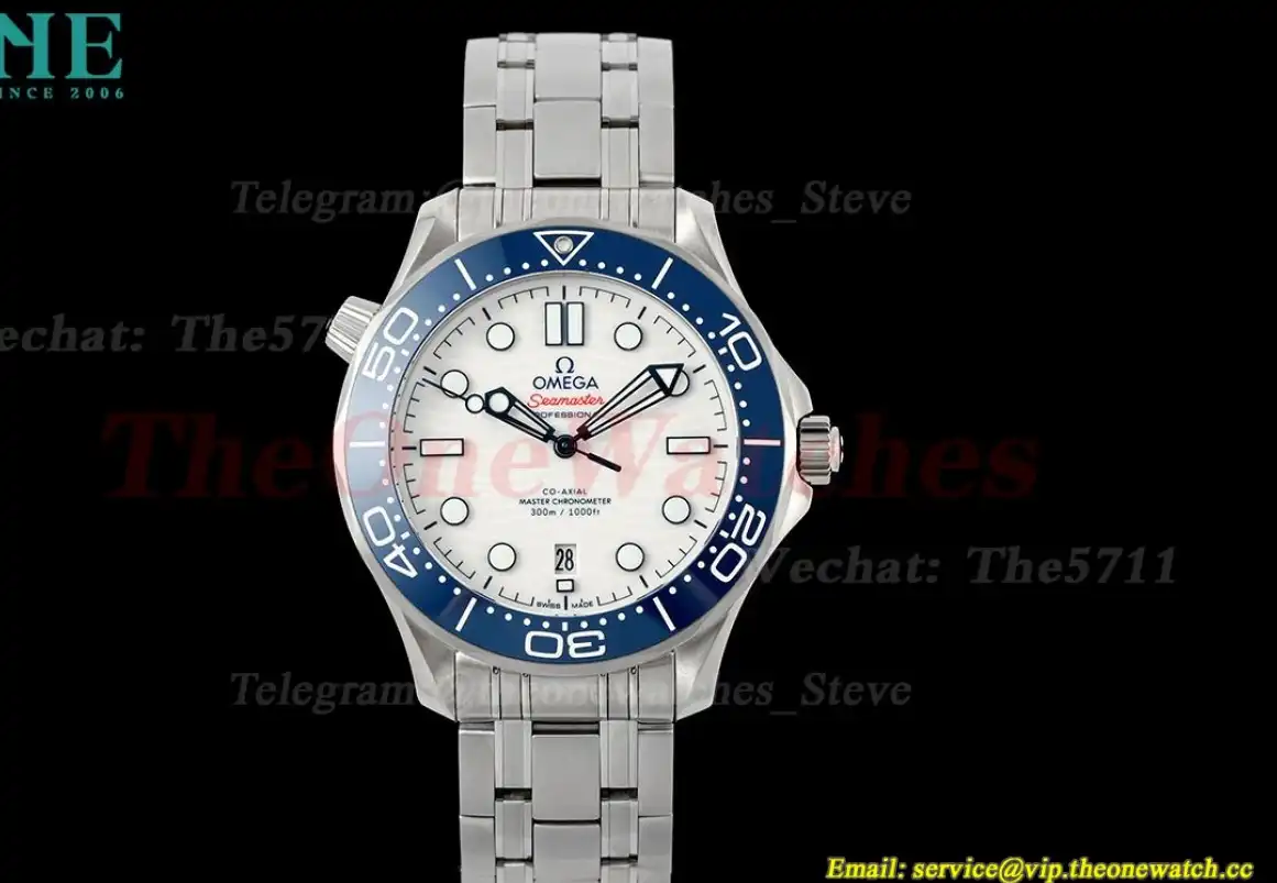 Seamaster 300m 42mm SS SS White Dial VSF A8800 Super Clone