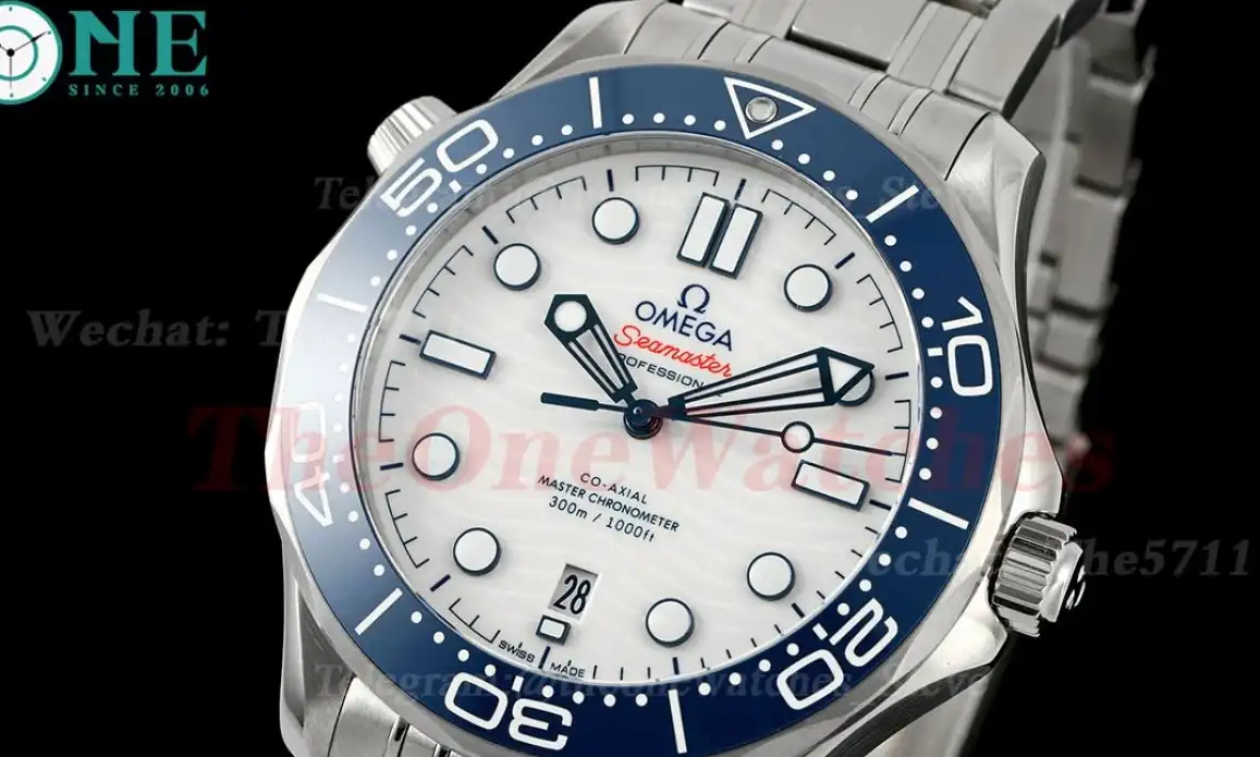 Seamaster 300m 42mm SS SS White Dial VSF A8800 Super Clone