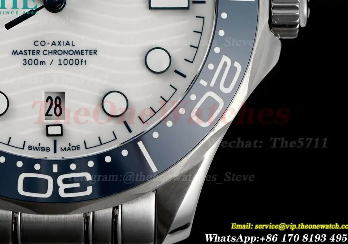 Seamaster 300m 42mm SS SS White Dial VSF A8800 Super Clone