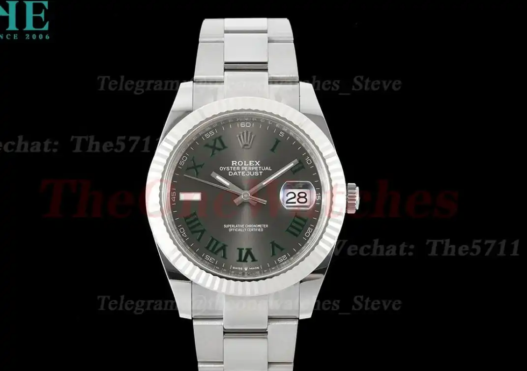 Datejust 126334 Wimbledon 41mm Oys SS SS Grey Rmn C+F VR3235