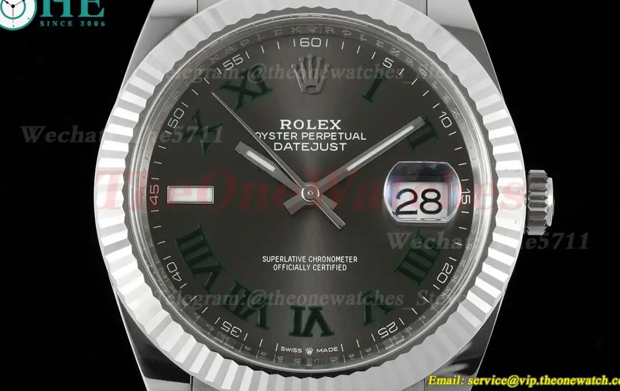 Datejust 126334 Wimbledon 41mm Oys SS SS Grey Rmn C+F VR3235