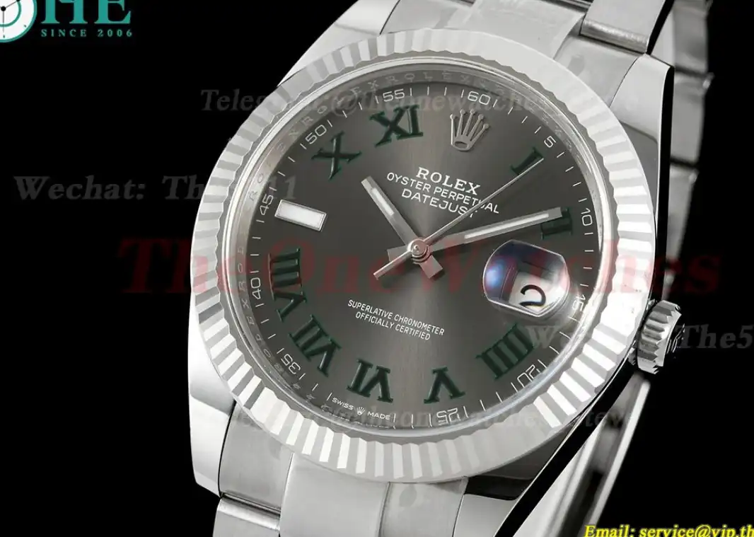 Datejust 126334 Wimbledon 41mm Oys SS SS Grey Rmn C+F VR3235