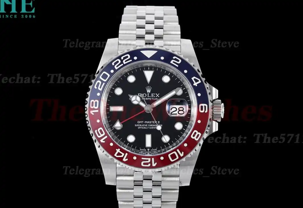 GMT Master II 126710 Pepsi Jub 40mm SS SS Black Clean V2 DD3285 Super Clone