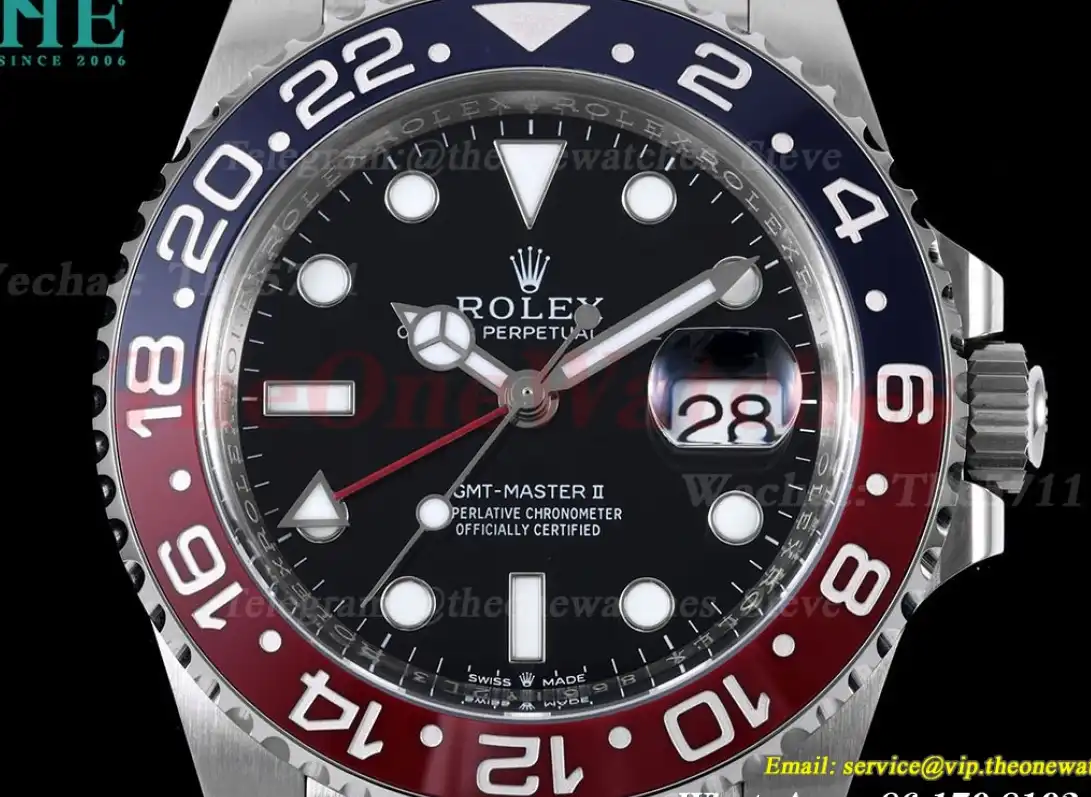 GMT Master II 126710 Pepsi Jub 40mm SS SS Black Clean V2 DD3285 Super Clone