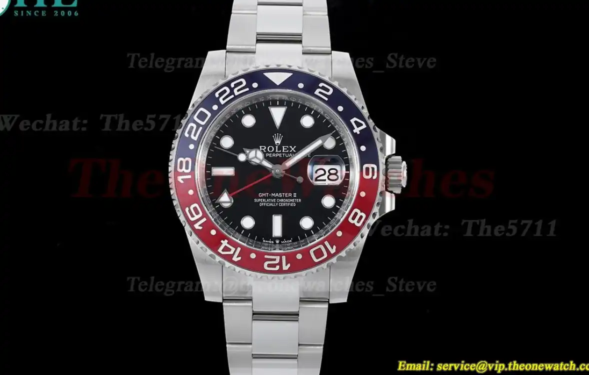 GMT Master II 126710 Pepsi Oys 40mm SS SS Black Clean V3 DD3285 Super Clone