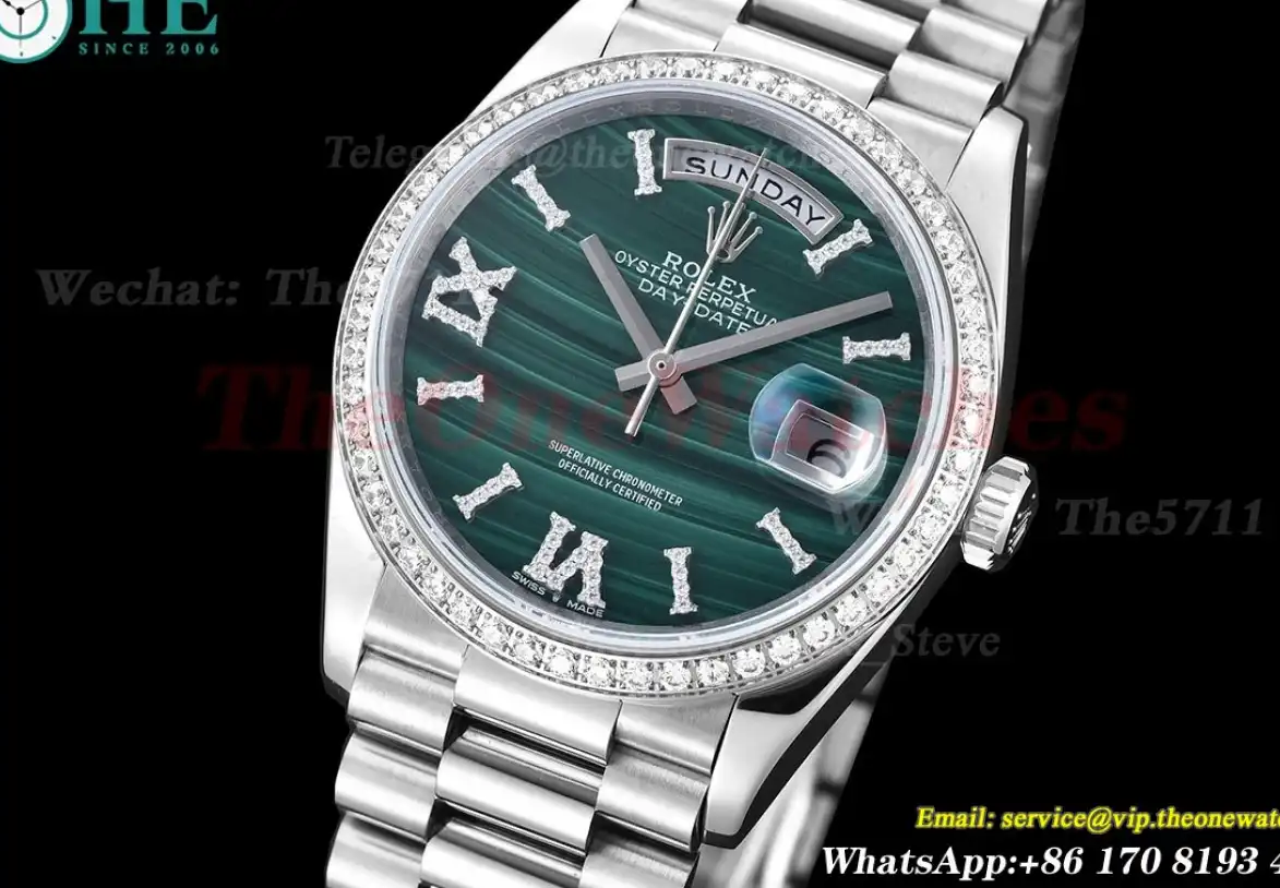 DayDate 36mm SS SS Dia Pres Malachite Dial RAF A2836