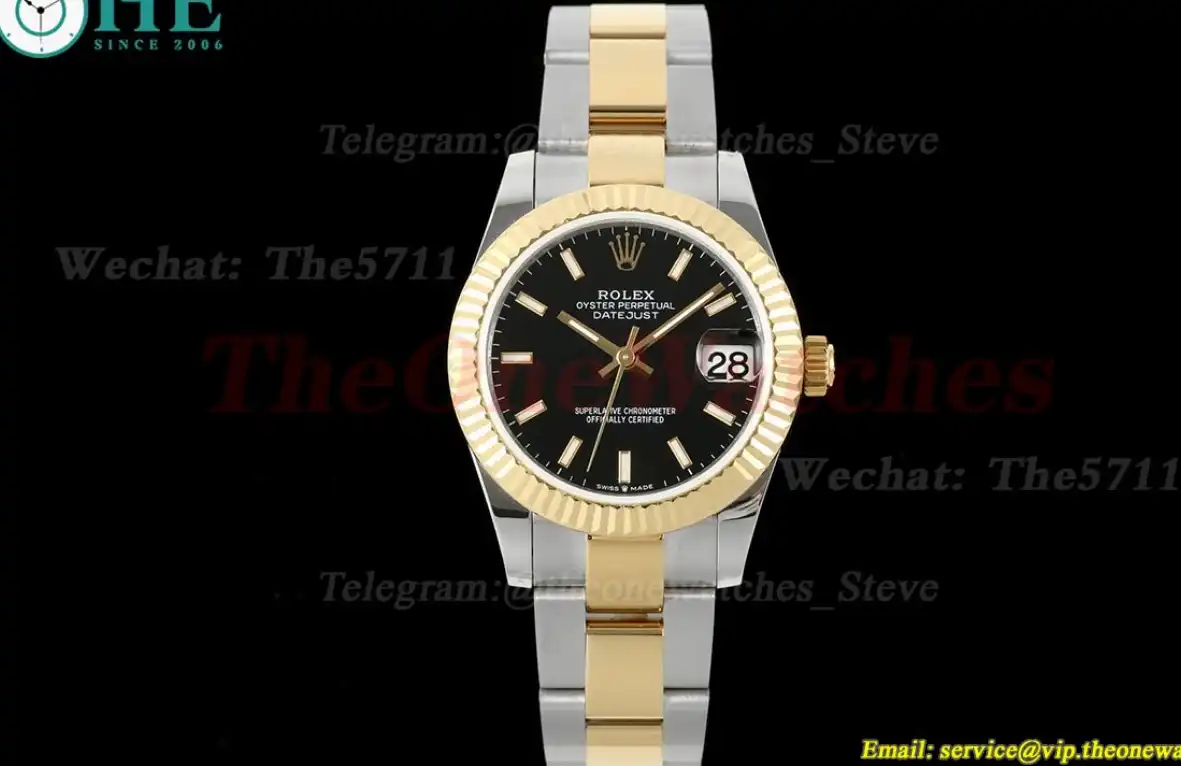 Datejust 178313 31mm Jub YG SS Black Stk GMF A2824