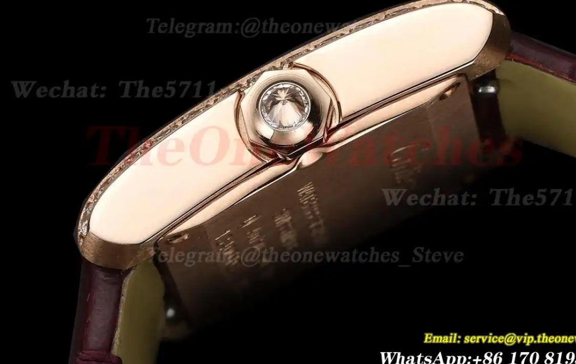 Tank Française 21.2mm Dia Brown RG LE Silver Dial 8848F Quartz