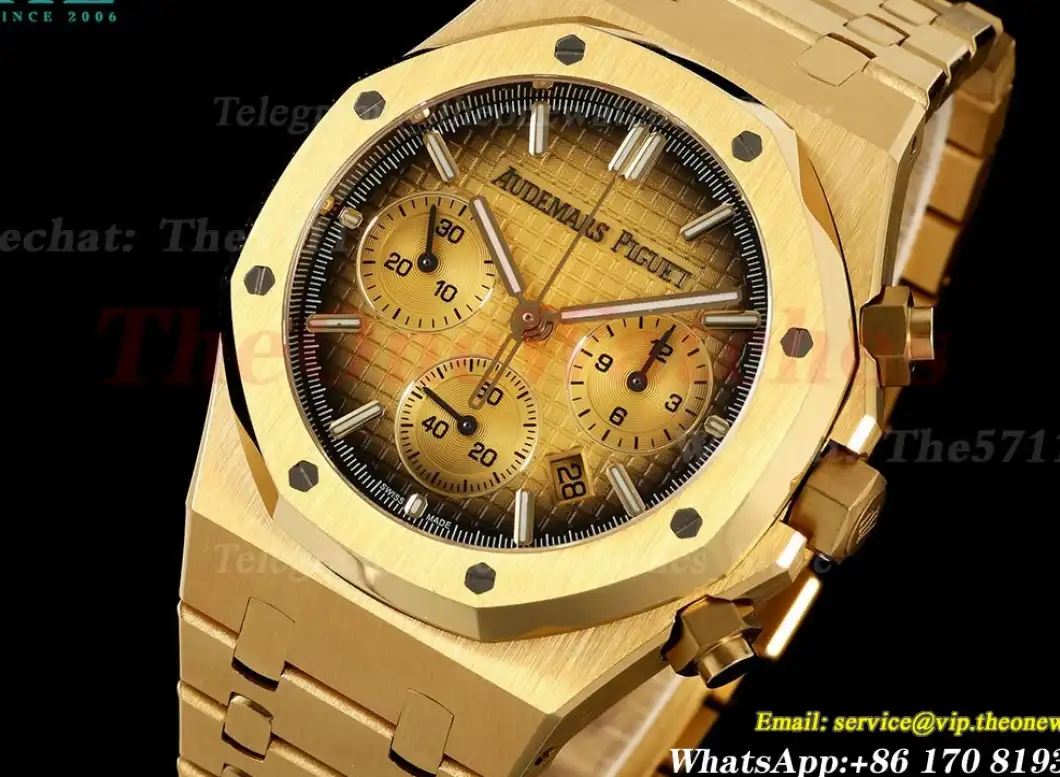 Royal Oak Chrono 26240BA 41mm YG YG Yellow Dial BF A7750