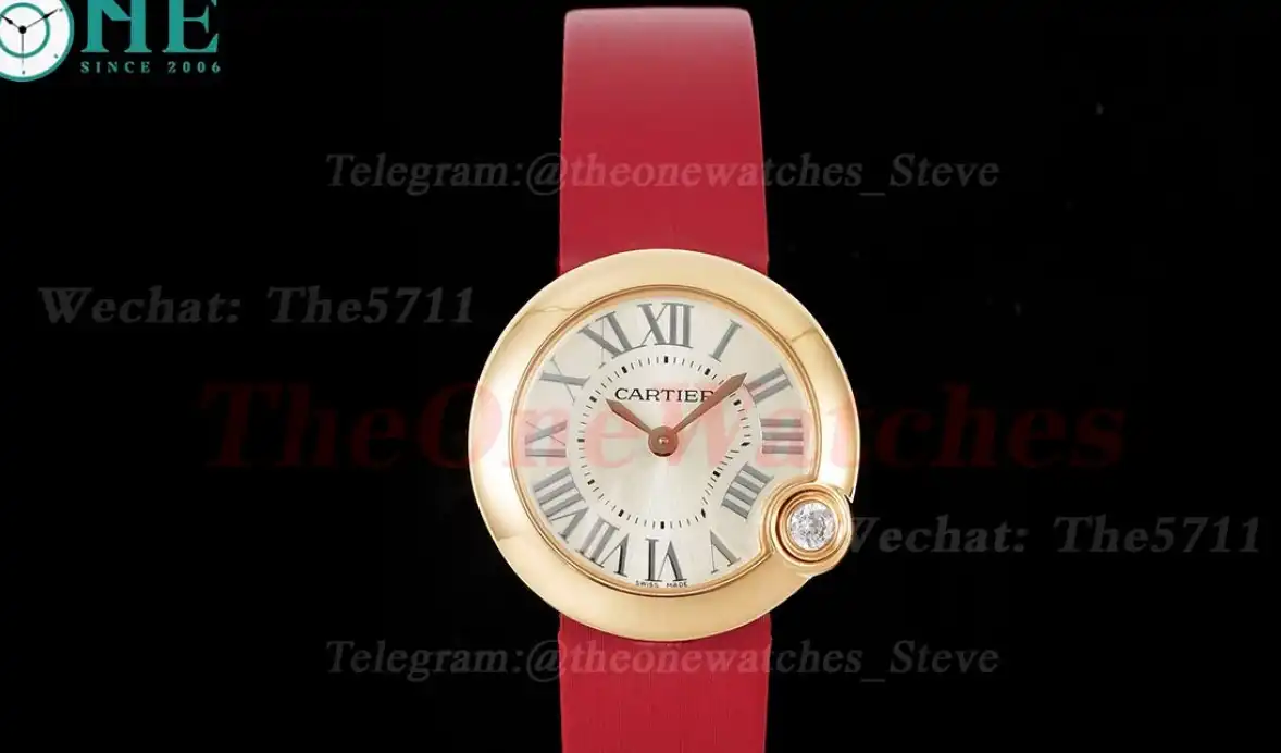 Ballon Blanc Ladies 30mm Red SS SA Silver Dial AF Quartz