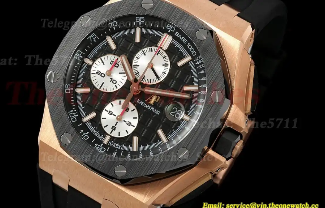 Royal Oak Offshore 26401RO 44mm RG RU Black Dial TKF A7750