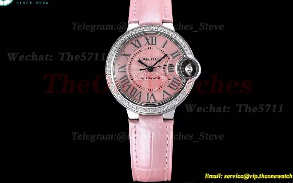 Ballon Bleu De Cartier 33mm Dia SS LE Pink Dial GDF NH05