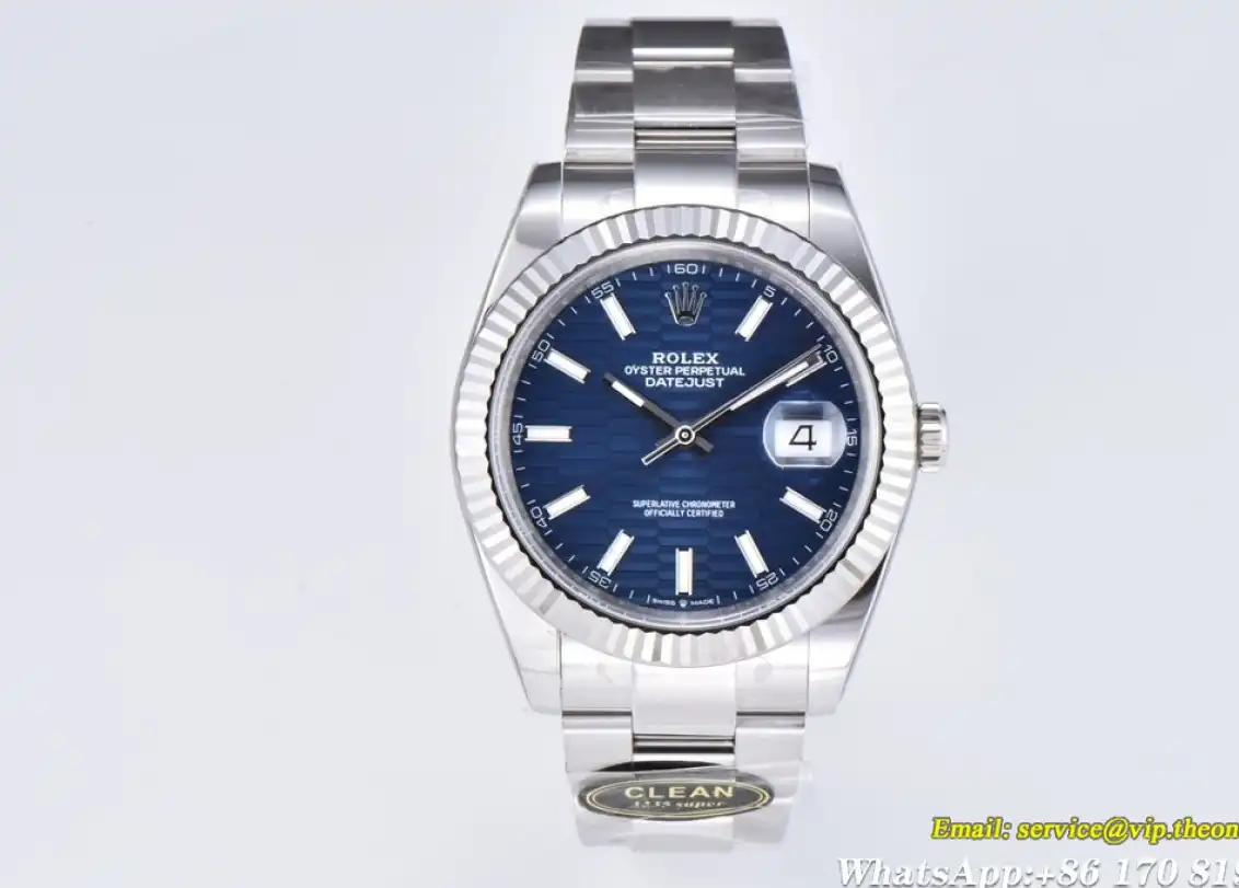 Datejust 126334 41mm Oys SS SS Blue Texetured Dial Clean SH3235