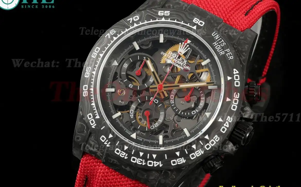 Daytona Diw 40mm Red Carbon NY Skeleton Dial N6F DD4801