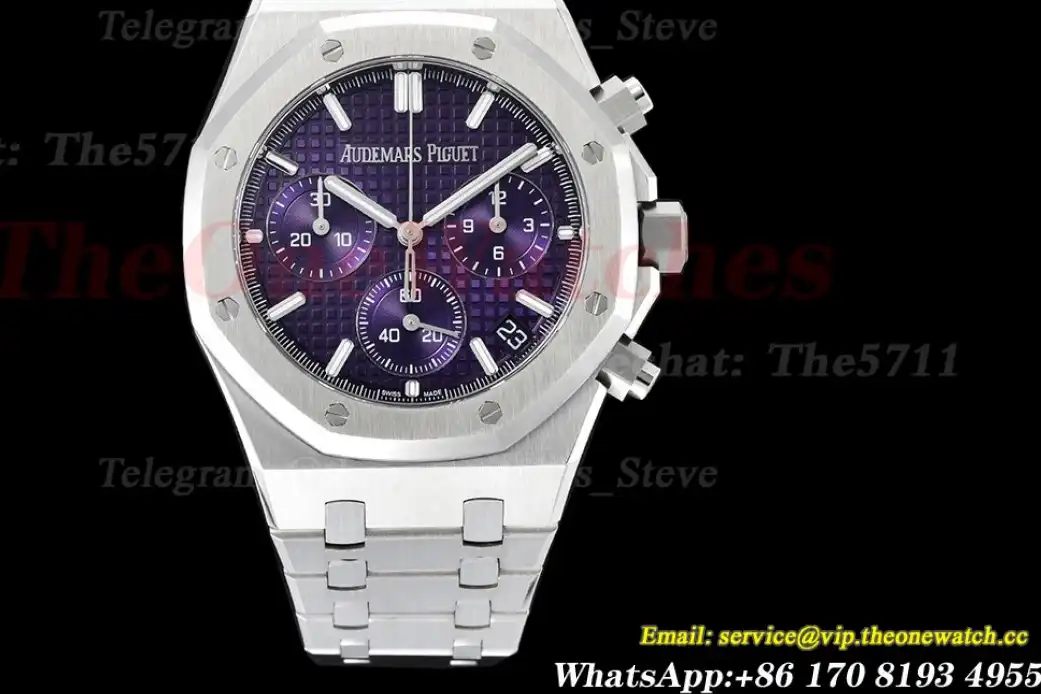 Royal Oak Chrono 26240ST 41mm SS SS Purple Dial APS SH4401 Super Clone