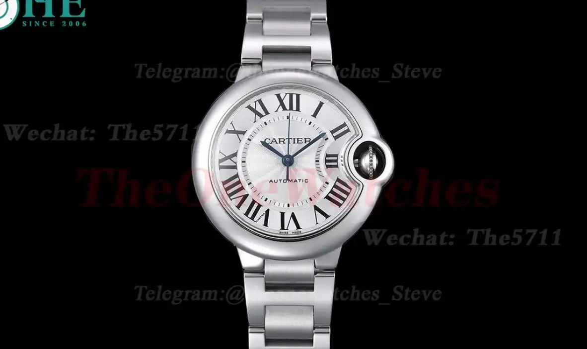 Ballon Bleu De Cartier 33mm White Textured Dial SS SS V6F V8 NH05