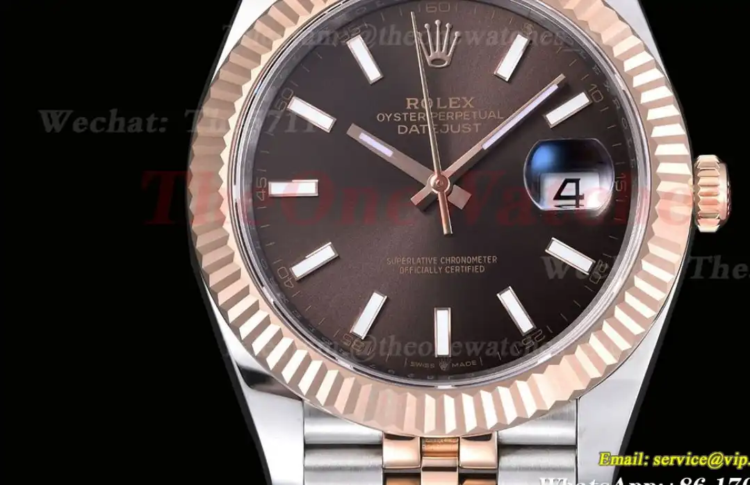 Datejust 126331 41MM RG SS Brown Stk EWEF A3235