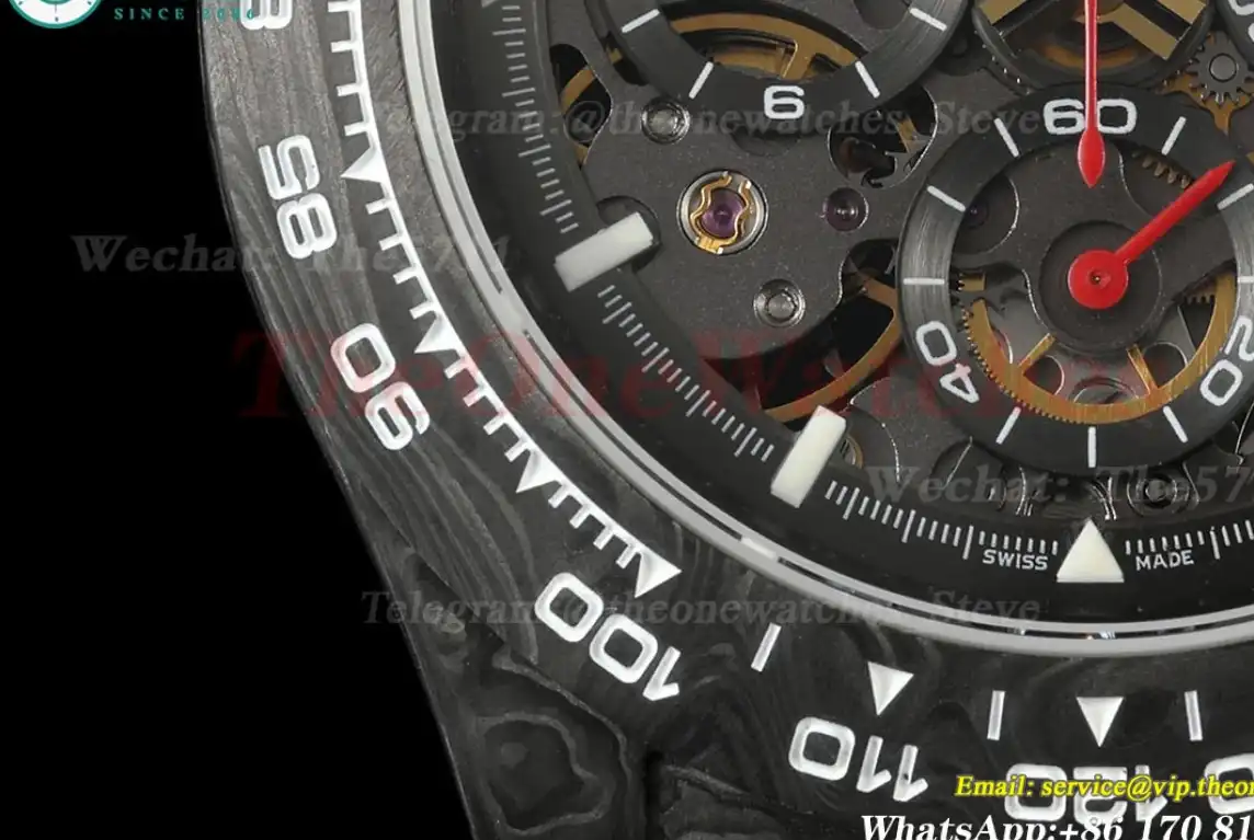 Daytona Diw 40mm Red Carbon NY Skeleton Dial N6F DD4801