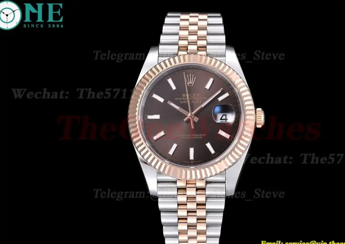 Datejust 126331 41MM RG SS Brown Stk EWEF A3235