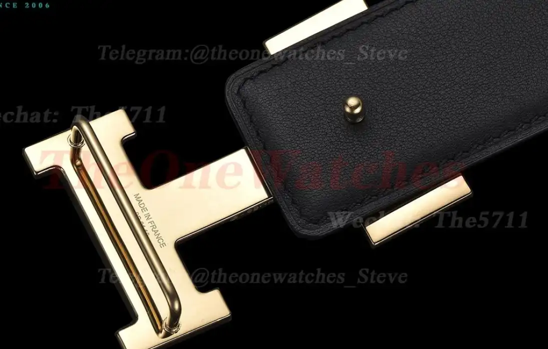 YG Hermes SS Buckle on Brown Leather Belt 3.8cm