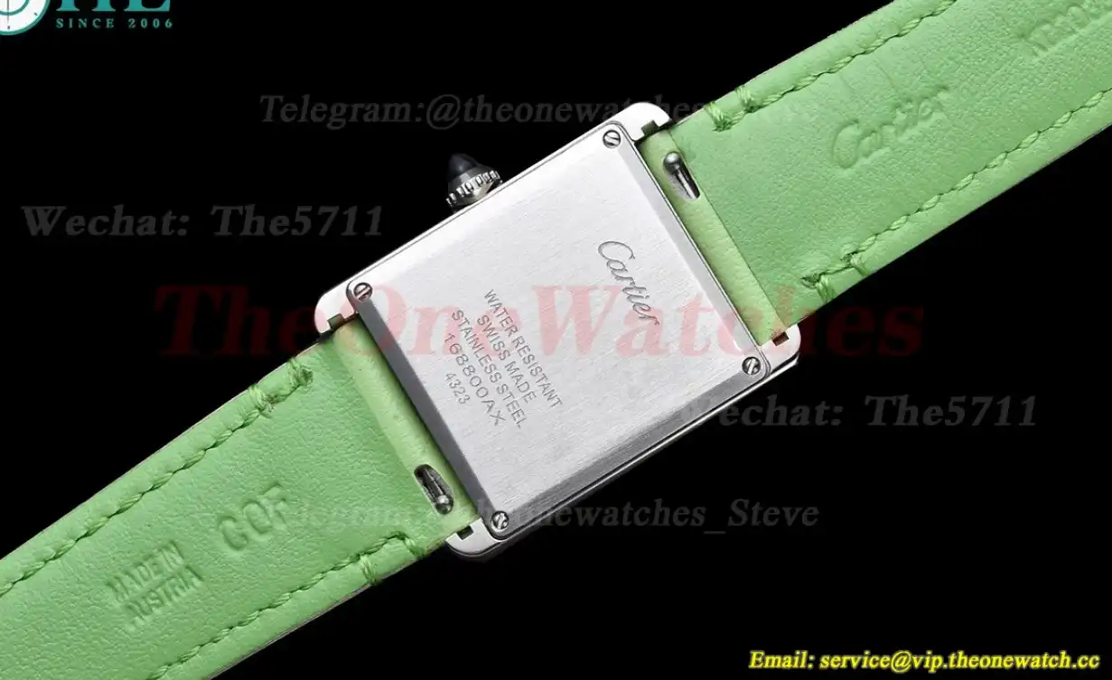 Tank Must SS LE White Dial On Bright Green Leather Strap K11F Quartz