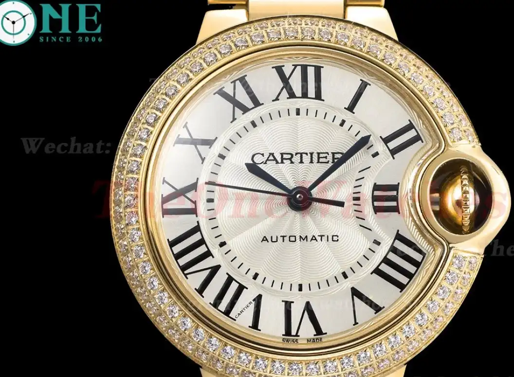 Ballon Bleu De Cartier 33mm YG YG White Rmn GDF NH05