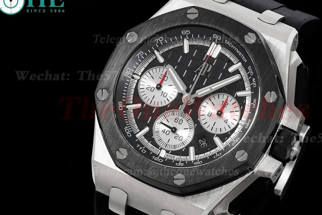 Royal Oak Offshore Chrono 43mm SS RU Black Silver APF A7750