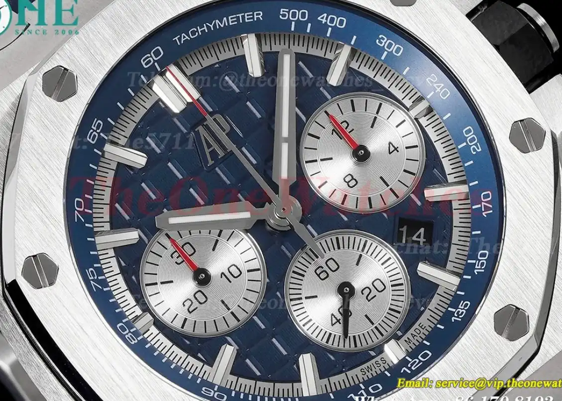 Royal Oak Offshore Chrono 43mm SS RU Blue Silver APF A7750