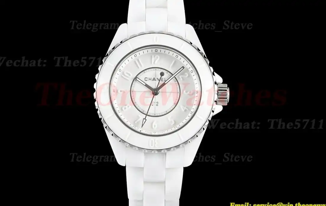 J12 33mm White Ceramic Cer White Dial HTF Quartz