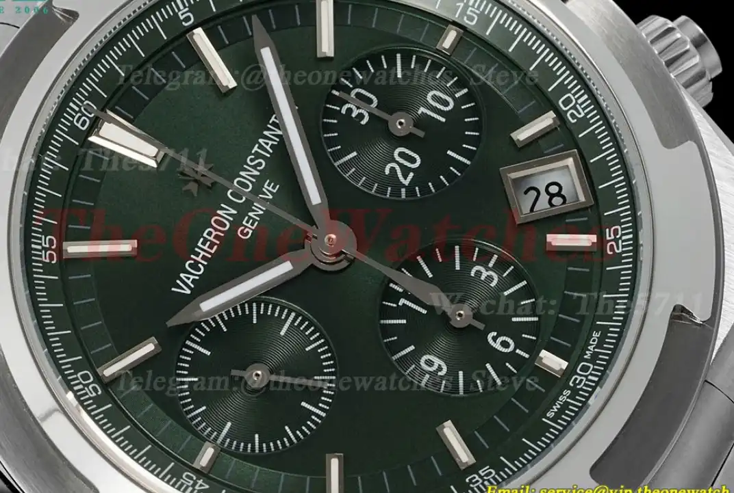 Overseas 5520V 41mm SS SS Green Dial 8F A7750 Mod