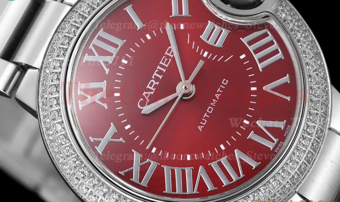 Ballon Bleu De Cartier 33mm SS SS Red Rmn GDF NH05