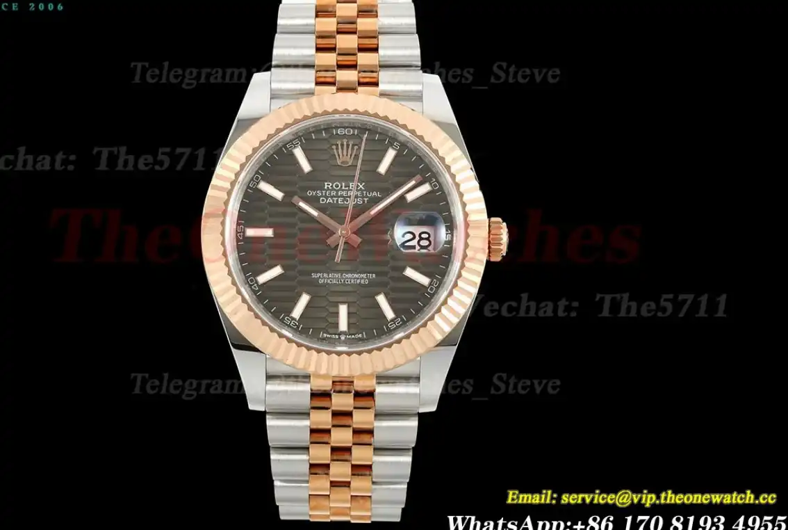 Datejust 126331 41mm Jub RG SS Grey Textured Rmn EWEF A3235