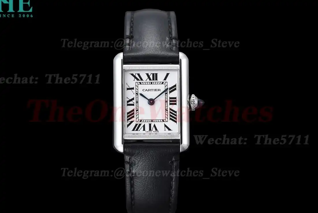 Tank Must Small White dial On Black Leather Strap K11F Quartz