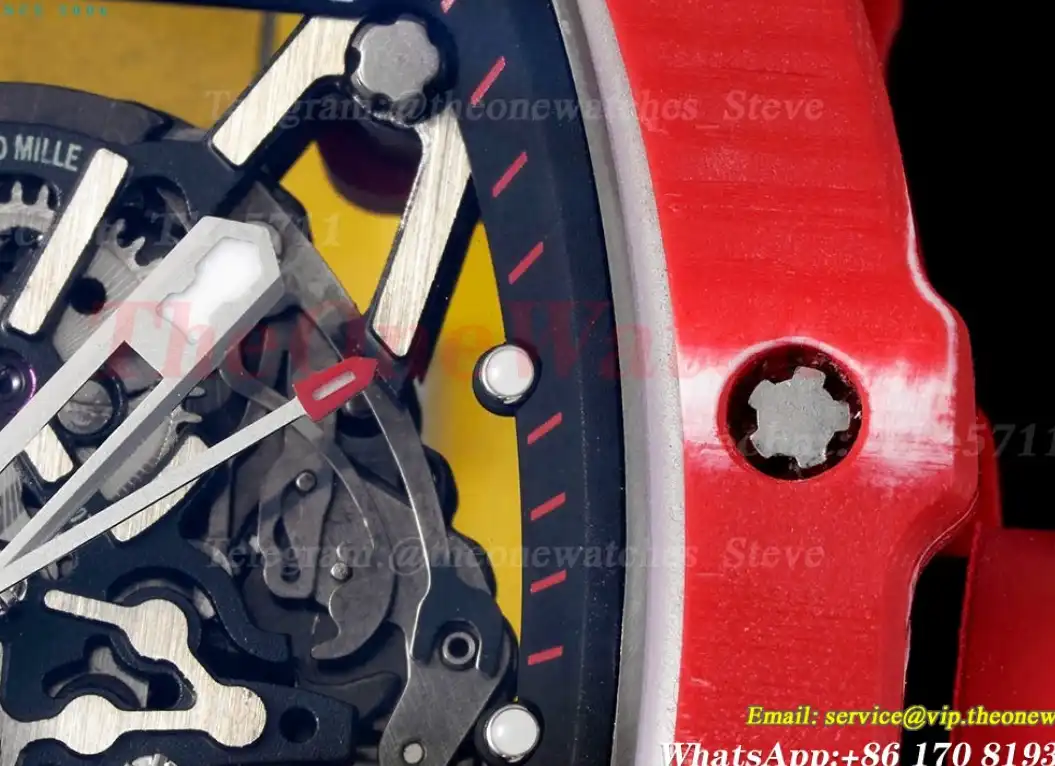 RM35-02 Skeleton Dial  With Yellow Rubber Srap T+F Clone RMUL2