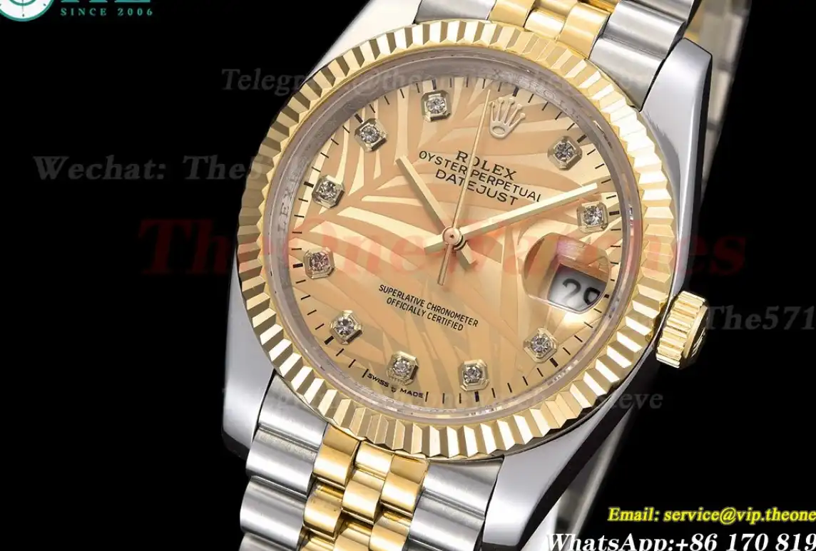 Datejust 126233 36mm Jub SS YG Palm Motif Dial Dia GDF MY8215